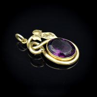 Antique Amethyst Paste Oval Rolled Gold Ivy Leaf Pendant (3 of 9) Antique Amethyst Paste Oval Rolled Gold Ivy Leaf Pendant (3 of 9)