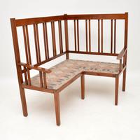 Antique Arts & Crafts Solid Walnut Corner Settee from Liberty of London (3 of 12) Antique Arts & Crafts Solid Walnut Corner Settee from Liberty of London (3 of 12)