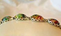 Vintage Silver & Milliflori Glass Bracelet 1970s Length 7 3/4" Heavy 23.7 Grams (6 of 12) Vintage Silver & Milliflori Glass Bracelet 1970s Length 7 3/4" Heavy 23.7 Grams (6 of 12)