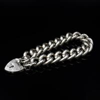Vintage Heavy Chunky Heart Padlock Sterling Silver Curb Bracelet (2 of 10) Vintage Heavy Chunky Heart Padlock Sterling Silver Curb Bracelet (2 of 10)