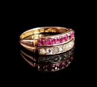 Antique Victorian Ruby, Diamond and Pearl Ring, Double Row, 15ct Gold (8 of 12) Antique Victorian Ruby, Diamond and Pearl Ring, Double Row, 15ct Gold (8 of 12)