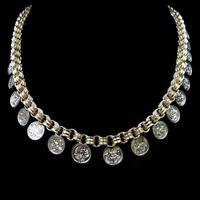 Antique Victorian Aesthetic Coin 18ct Yellow Gold on Sterling Silver Chain Collar Necklace (9 of 12) Antique Victorian Aesthetic Coin 18ct Yellow Gold on Sterling Silver Chain Collar Necklace (9 of 12)