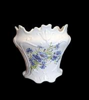 James Kent White Jardinière with a Hand-painted Floral Design