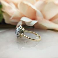 Vintage 18ct Gold Aquamarine & Diamond Cluster Ring, 18k Dress Cocktail Statement (8 of 12) Vintage 18ct Gold Aquamarine & Diamond Cluster Ring, 18k Dress Cocktail Statement (8 of 12)