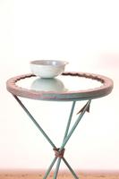 Unique verdigris finished metal and mirror topped side table with rope tied arrow legs (3 of 12) Unique verdigris finished metal and mirror topped side table with rope tied arrow legs (3 of 12)