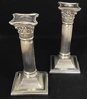 Pair of Square Base Late Victorian Silver Plate Corinthian Column Candlesticks (6 of 6) Pair of Square Base Late Victorian Silver Plate Corinthian Column Candlesticks (6 of 6)