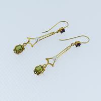 Antique Amethyst Peridot and Pearl Drop Dangle 9ct 9K Yellow Gold Earrings (2 of 4) Antique Amethyst Peridot and Pearl Drop Dangle 9ct 9K Yellow Gold Earrings (2 of 4)
