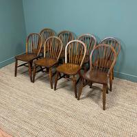 Eight Country House Elm Antique Kitchen Chairs (7 of 8) Eight Country House Elm Antique Kitchen Chairs (7 of 8)