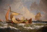 Oil Painting Pair by William Calcott Knell "Fishing Boats of the Dutch Coast" (4 of 9) Oil Painting Pair by William Calcott Knell "Fishing Boats of the Dutch Coast" (4 of 9)