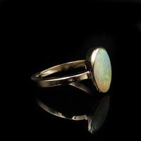 Antique Colourful Natural Opal Oval Solitaire 9ct 9K Gold Ring (8 of 9) Antique Colourful Natural Opal Oval Solitaire 9ct 9K Gold Ring (8 of 9)