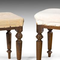 Matched Pair of Early Victorian Mahogany Framed Stools (3 of 4) Matched Pair of Early Victorian Mahogany Framed Stools (3 of 4)