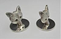 George V, Novelty Silver Fox Mask Place Stands/ Menu Holders, S Mordan & Co Ltd., London 1922 (4 of 8) George V, Novelty Silver Fox Mask Place Stands/ Menu Holders, S Mordan & Co Ltd., London 1922 (4 of 8)