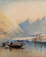 Large Lake in Italy - Beautiful 1930s Watercolour Landscape Painting (5 of 9) Large Lake in Italy - Beautiful 1930s Watercolour Landscape Painting (5 of 9)