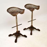 Pair of Antique Victorian Cast Iron Tractor Bar Stools (2 of 12) Pair of Antique Victorian Cast Iron Tractor Bar Stools (2 of 12)