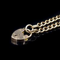 Antique Heart Padlock Graduated Curb 9ct 9K Gold Bracelet 7.5" (4 of 9) Antique Heart Padlock Graduated Curb 9ct 9K Gold Bracelet 7.5" (4 of 9)