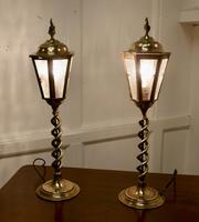 Pair of Arts & Crafts Barley Twist Brass Hall Table Lanterns (5 of 6) Pair of Arts & Crafts Barley Twist Brass Hall Table Lanterns (5 of 6)