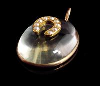 Antique Victorian Rock Crystal Pendant Gold Horseshoe, Split Pearl (3 of 14) Antique Victorian Rock Crystal Pendant Gold Horseshoe, Split Pearl (3 of 14)
