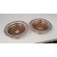 Pair of Victorian Silver Plated Coasters (2 of 5) Pair of Victorian Silver Plated Coasters (2 of 5)