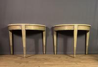 Pair of Swedish Gustavian Style Painted Marble Top Console Tables (9 of 12) Pair of Swedish Gustavian Style Painted Marble Top Console Tables (9 of 12)