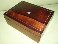 Unisex Inlaid Rosewood Jewellery Box + Tray. c1850 (8 of 13) Unisex Inlaid Rosewood Jewellery Box + Tray. c1850 (8 of 13)