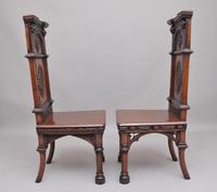 Near Pair of 19th Century Carved Oak Gothic Hall Chairs (3 of 12) Near Pair of 19th Century Carved Oak Gothic Hall Chairs (3 of 12)