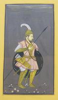 Antique Indian Gouache Painting Mughal Warrior (2 of 3) Antique Indian Gouache Painting Mughal Warrior (2 of 3)