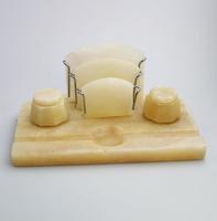 Complete Art Deco Onyx Desk Inkstand Pen Letter Holder Set c.1920-1940 (3 of 5) Complete Art Deco Onyx Desk Inkstand Pen Letter Holder Set c.1920-1940 (3 of 5)