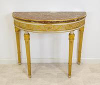 Antique Georgian Style White Painted & Gilt Demi Lune Console Table (1 of 7)