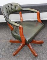 1960s Mahogany Green Leather Swivel Office Chair (2 of 3) 1960s Mahogany Green Leather Swivel Office Chair (2 of 3)