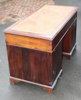 1920s Mahogany Pedestal Desk with Brown Leather on Top (3 of 4) 1920s Mahogany Pedestal Desk with Brown Leather on Top (3 of 4)