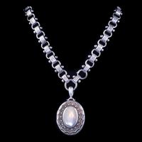 Antique Victorian Locket Collar Necklace Silver c.1880 (7 of 9) Antique Victorian Locket Collar Necklace Silver c.1880 (7 of 9)