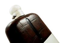 Huge Antique Victorian Silver Plated & Crocodile Leather 8" Hip Flask c.1890 (7 of 12) Huge Antique Victorian Silver Plated & Crocodile Leather 8" Hip Flask c.1890 (7 of 12)