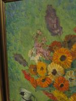 Large Framed Nordic Oil on Canvas Painting of Still Life Flowers & Puffin Jug (8 of 9) Large Framed Nordic Oil on Canvas Painting of Still Life Flowers & Puffin Jug (8 of 9)