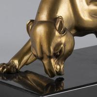 French Art Deco Sculpture of Gilded Spelter Panther on Marble Base I Rochard (9 of 9) French Art Deco Sculpture of Gilded Spelter Panther on Marble Base I Rochard (9 of 9)