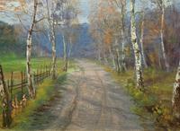 Beautiful Original Antique Vintage Autumn Birch tree Landscape Oil Painting (4 of 11) Beautiful Original Antique Vintage Autumn Birch tree Landscape Oil Painting (4 of 11)