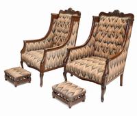 Pair of Victorian Salon Chairs Arm Club Chair Stools (3 of 15) Pair of Victorian Salon Chairs Arm Club Chair Stools (3 of 15)
