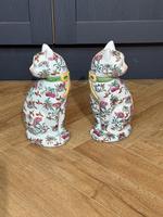 Pair of Antique Japanese Ceramic Cats - Cats / LA540112