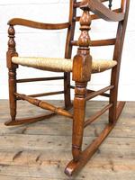 19th Century Rush Seat Rocking Armchair (4 of 9) 19th Century Rush Seat Rocking Armchair (4 of 9)
