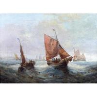 Pair of George H. Knight Oil on Canvas Paintings of Marine Scenes (3 of 9) Pair of George H. Knight Oil on Canvas Paintings of Marine Scenes (3 of 9)