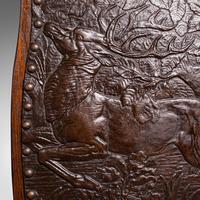 Antique Embossed Fire Screen, Oak, Leather, Fireside, Arts & Crafts, Edwardian (8 of 12) Antique Embossed Fire Screen, Oak, Leather, Fireside, Arts & Crafts, Edwardian (8 of 12)