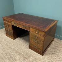 Large Quality Antique Mahogany Pedestal Desk (4 of 8) Large Quality Antique Mahogany Pedestal Desk (4 of 8)