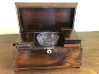 Large Rosewood William IV Sarcophagus Style English Tea Caddy (6 of 6) Large Rosewood William IV Sarcophagus Style English Tea Caddy (6 of 6)