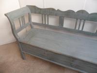 Grey & Green 3 Seater Antique Pine Kitchen / Hall Box Settle / Bench (10 of 10) Grey & Green 3 Seater Antique Pine Kitchen / Hall Box Settle / Bench (10 of 10)