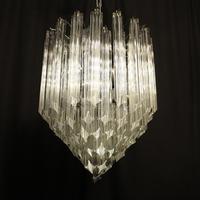 Italian Venini Crystal Triple Light Chandelier (2 of 10) Italian Venini Crystal Triple Light Chandelier (2 of 10)