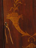 Small Inlaid Antique Corner Cupboard with Blue Interior, Lockable (3 of 14) Small Inlaid Antique Corner Cupboard with Blue Interior, Lockable (3 of 14)