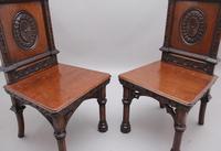 Near Pair of 19th Century Carved Oak Gothic Hall Chairs (8 of 12) Near Pair of 19th Century Carved Oak Gothic Hall Chairs (8 of 12)