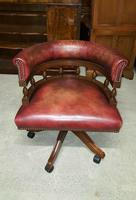 Antique Design Mahogany Red Leather Captains Chair (3 of 5) Antique Design Mahogany Red Leather Captains Chair (3 of 5)
