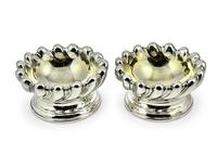 William IV antique pair of heavy silver salt bowls, London 1831