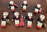 1950s Japanese Celluloid Cat Orchestra - 7 Piece
