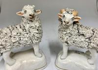 Antique Pair of Staffordshire Pottery Sheep c.1830 (6 of 7) Antique Pair of Staffordshire Pottery Sheep c.1830 (6 of 7)